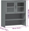 vidaXL - Opzetkast - MOLDE - 90x35x100 - cm - massief - grenenhout - grijs