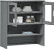 vidaXL - Opzetkast - MOLDE - 90x35x100 - cm - massief - grenenhout - grijs