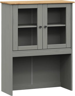 vidaXL - Opzetkast - VIGO - 78x30x100 - cm - massief - grenenhout - grijs