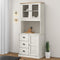 vidaXL - Opzetkast - VIGO - 78x30x100 - cm - massief - grenenhout - wit