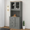 vidaXL - Opzetkast - VIGO - 78x30x100 - cm - massief - grenenhout - grijs