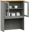 vidaXL - Opzetkast - VIGO - 78x30x100 - cm - massief - grenenhout - grijs