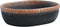 vidaXL - Opzetwasbak - ovaal - 47x33x13 - cm - keramiek - zwart - en - oranje