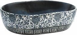 vidaXL - Opzetwasbak - ovaal - 47x33x13 - cm - keramiek - zwart - en - blauw