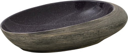 vidaXL - Opzetwasbak - ovaal - 59x40x14 - cm - keramiek - paars - en - grijs