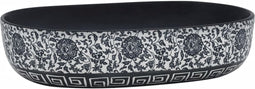 vidaXL - Opzetwasbak - ovaal - 59x40x14 - cm - keramiek - zwart - en - blauw