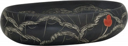vidaXL - Opzetwasbak - ovaal - 59x40x15 - cm - keramiek - zwart