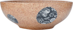 vidaXL - Opzetwasbak - rond - Φ41x14 - cm - keramiek - bruin - en - blauw