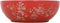 vidaXL - Opzetwasbak - rond - Φ41x14 - cm - keramiek - wit - en - rood