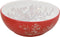 vidaXL - Opzetwasbak - rond - Φ41x14 - cm - keramiek - wit - en - rood