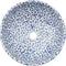 vidaXL - Opzetwasbak - rond - Φ41x14 - cm - keramiek - wit - en - blauw