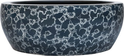 vidaXL - Opzetwasbak - rond - Φ41x14 - cm - keramiek - zwart - en - blauw