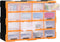 vidaXL - Organiser - met - 16 - medium - lades - 52x16x37 - cm