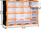 vidaXL - Organiser - met - 16 - medium - lades - 52x16x37 - cm