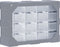 vidaXL - Organiser - met - 16 - medium - lades - 52x16x37 - cm