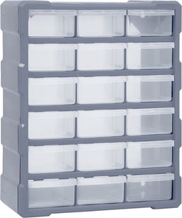 vidaXL - Organiser - met - 18 - medium - lades - 38x16x47 - cm
