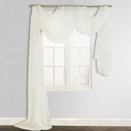 vidaXL - Overgordijn - doorschijnend - voile - 140 - x - 600 - cm - crème