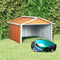 vidaXL - Overkapping - voor - robotmaaier - 92x97x63 - cm - staal - bruin