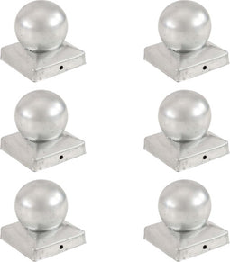 vidaXL - Paalkappen - 6 - st - bol - 91x91 - mm - gegalvaniseerd - metaal
