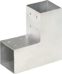 vidaXL - Paalverbinding - L-vorm - 81x81 - mm - gegalvaniseerd - metaal