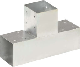 vidaXL - Paalverbinding - T-vorm - 91x91 - mm - gegalvaniseerd - metaal