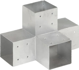 vidaXL - Paalverbinding - X-vorm - 101x101 - mm - gegalvaniseerd - metaal