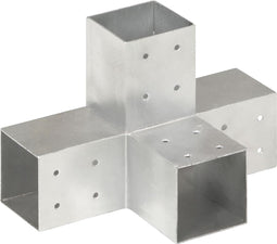 vidaXL - Paalverbinding - X-vorm - 81x81 - mm - gegalvaniseerd - metaal