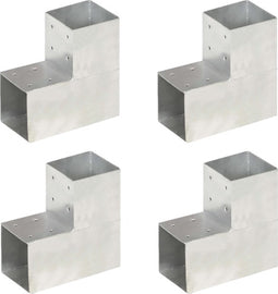 vidaXL - Paalverbindingen - 4 - st - L-vorm - 101x101 - mm - gegalvaniseerd - metaal