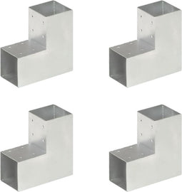 vidaXL - Paalverbindingen - 4 - st - L-vorm - 91x91 - mm - gegalvaniseerd - metaal
