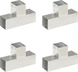 vidaXL - Paalverbindingen - 4 - st - T-vorm - 91x91 - mm - gegalvaniseerd - metaal