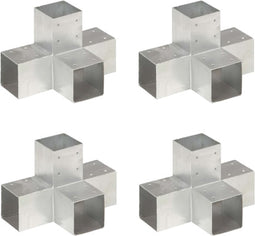 vidaXL - Paalverbindingen - 4 - st - X-vorm - 91x91 - mm - gegalvaniseerd - metaal
