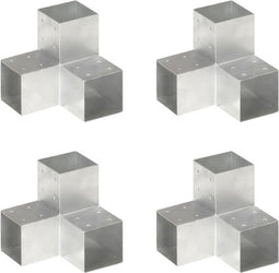 vidaXL - Paalverbindingen - 4 - st - Y-vorm - 101x101 - mm - gegalvaniseerd - metaal