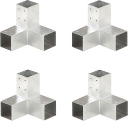vidaXL - Paalverbindingen - 4 - st - Y-vorm - 71x71 - mm - gegalvaniseerd - metaal