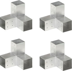 vidaXL - Paalverbindingen - 4 - st - Y-vorm - 81x81 - mm - gegalvaniseerd - metaal