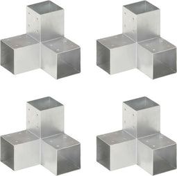 vidaXL - Paalverbindingen - 4 - st - Y-vorm - 91x91 - mm - gegalvaniseerd - metaal