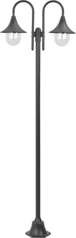 vidaXL Paalverlichting tuin E27 220 cm aluminium brons 2-delig