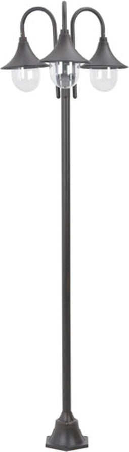 vidaXL Paalverlichting tuin E27 220 cm aluminium brons 3-delig