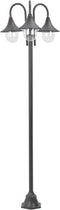 vidaXL Paalverlichting tuin E27 220 cm aluminium brons 3-delig