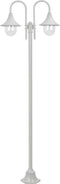 vidaXL Paalverlichting tuin E27 220 cm aluminium wit 2-delig