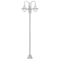 vidaXL Paalverlichting tuin E27 220 cm aluminium wit 3-delig