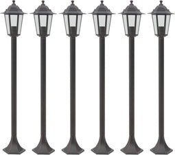 vidaXL Paalverlichting voor tuin E27 110 cm aluminium brons 6 st