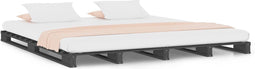 vidaXL - Palletbed - massief - grenenhout - grijs - 120x190 - cm