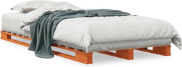 vidaXL - Palletbed - massief - grenenhout - wasbruin - 90x200 - cm