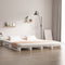 vidaXL - Palletbed - massief - hout - wit - 150x200 - cm