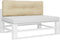 vidaXL - Palletkussen - 120x40x12 - cm - stof - beige