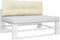 vidaXL - Palletkussen - 120x40x12 - cm - stof - crèmekleurig