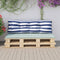 vidaXL - Palletkussen - 120x40x12 - cm - stof - gestreept - blauw - en - wit