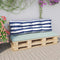 vidaXL - Palletkussen - 120x40x12 - cm - stof - gestreept - blauw - en - wit