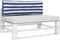 vidaXL - Palletkussen - 120x40x12 - cm - stof - gestreept - blauw - en - wit