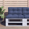 vidaXL - Palletkussen - 120x40x12 - cm - stof - marineblauw
